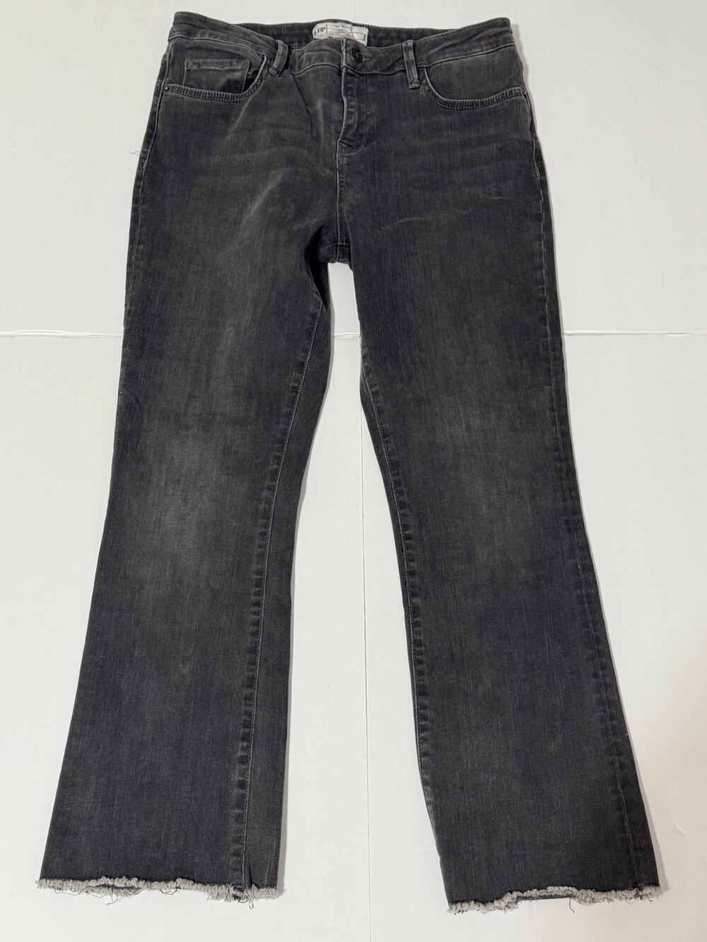 Free People Women's Gray Fray Raw Hem Straight Leg Jeans, Size 31